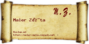 Maler Zéta névjegykártya